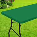 Smiry Rectangle Picnic Table Cloth, Waterproof Elastic Fitted Tablecloths for 4 Foot Tables, Washable Polyester Table Cover for Camping, Indoor and Outdoor (Hunter Green, 24"x48")