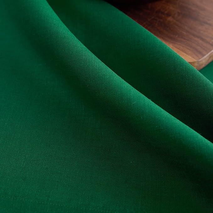 Solino Home Linen Tablecloth for Rectangle Tables 60 x 108 Inch - 100% Pure Linen Christmas Green Table Cloth - Fete, Machine Washable Cloth Tablecloth for St Patricks Day