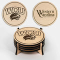 LazerEdge Western Carolina Catamounts Wooden Coaster Set - Maple Wood - Officially Licensed Product - 4-Pack