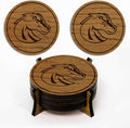LazerEdge Boise State Broncos Wooden Coaster Set - Cherry Wood - Officially Licensed Product - 4-Pack