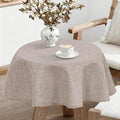 JIUZHEN Round Textured Table Cloth Linen Wrinkle Free Stain Resistant Farmhouse Decorative Circular Tablecloth for Kitchen, Dining, Party, Wedding, Outdoor Use (30 Inch Round,Stone)