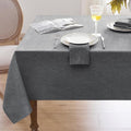 Softalker Large Rectangular Table cloth 120 x 60 inch Grey Linen Textured Tablecloth Outdoor Waterproof, Stain and Wrinkle Resistant, Extra Lang Table Cloths for 6/8 foot Rectangle Tables Decor Garden