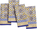 Maison d' Hermine Cloth Napkins Set of 4 100% Cotton Everyday Reusable Square Napkins Cloth Washable Dinner Party Wedding Restaurant Valentines Day Decorations Spring/Summer (Ceramic, 18" x 18")