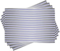 Ambesonne Modern Place Mats Set of 4, Stripe Tube Like Bars Animation Inspired Digital Minimalist Graphic Art, Washable Fabric Placemats for Dining Table, Standard Size, Lavender Grey