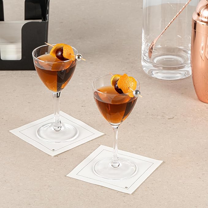 Restaurantware-Vetri 5 Ounce Nick And Nora Glasses, 6 Dishwashable Martini Glasses - No Lead, Vintage Inspired, Clear Glass Cocktail Drinkware, For Hosting Parties, Serve Whiskey, Gin And More