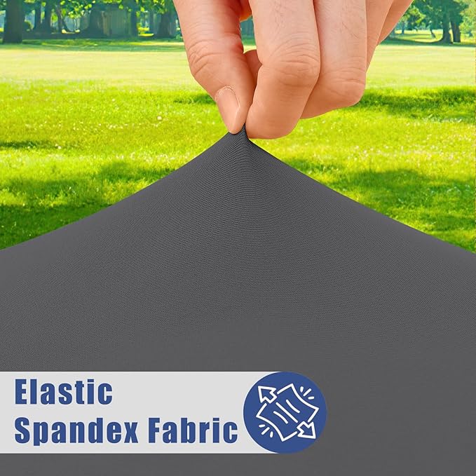 Spandex 5 Foot Rectangle Table Cloth 2 Pack, Elastic Fitted Tablecloths for Picnic, Stretch Washable Patio Table Cover for Outdoor, Camping, Banquet and Parties (Dark Grey, 30"x60")