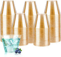 Goodluck 9 oz 200 PCS Gold Glitter Plastic Cups, Disposable Glitter Cups, Elegant Plastic Cocktail Glasses, Fancy Party Cups for Wedding, Birthday, Holiday
