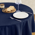 Tablecloth Linen Textured Waterproof & Stain Resistant Table Cloth Wrinkle Free Decorative Fabric Farmhouse Table Cover for Dining/Party/Buffet/Wedding, 60 x 60 Inch, Navy Blue
