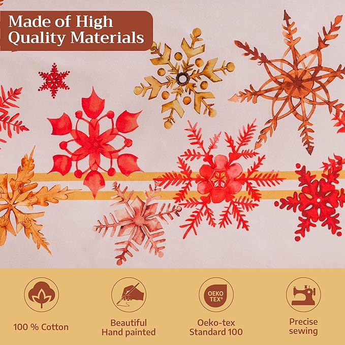 Maison d' Hermine Table Cloth Square Table 100% Cotton 54 x 54 Inches Fall Tablecloth Reusable Everyday Use for Thanksgiving Christmas Decorations Dining Farmhouse Party (Crystal Star)