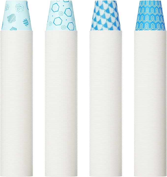 [1800Pack] 3 oz Paper Cups, Small Mouthwash Cups, Disposable Bathroom Cups, Paper Cups for Party, Picnic, BBQ, Travel, and Event, Assorted designs
