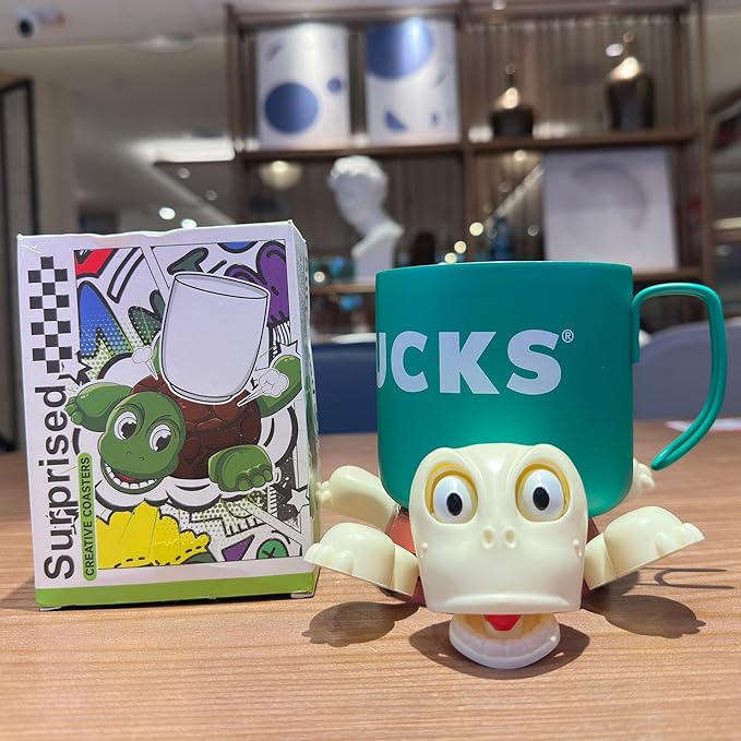 XYG® Turtle Coaster, 3D Printed Funny Tea Coasters with Funny Expression, Turtle Cup Holder, Insulated Drink Mat Wine Coffee Glasses Home Decor & Kitchen Accessories, Gag Gift for Tortoise Lover