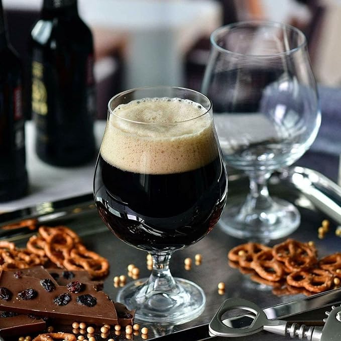 Krosno Dark Stout Beer Glasses 0.5 Liter | Set of 6 | 16.9 oz | Elite Collection | Perfect for Home and Parties | Dishwasher Safe | Lead-Free Crystal Glass