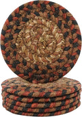 Homespice Gingerbread Jute Woven Rope Coasters 4", Warm Country Decor, Set of 6, Brown - Durable, Absorbs Moisture, Easy to Clean and Protects Furniture