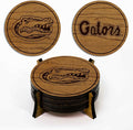 LazerEdge Florida Gators Wooden Coaster Set - Cherry Wood - Officially Licensed Product - 4-Pack