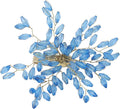 Napkin Rings Set of 12 for Dining Table Decoration Parties Everyday Metal Napkin Holder Leaf Turquoise (Pack of 12)