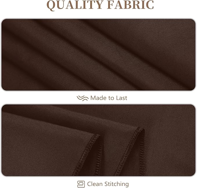 8 Pack Round Tablecloth 90 Inch Brown Tablecloth for Round Tables, Washable Polyester Table Cloth Stain and Wrinkle Resistant Decorative Table Cover for Wedding Party Dining Banquet