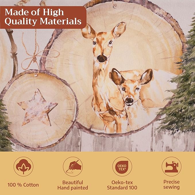 Maison d' Hermine Table Cloth Rectangle Table 100% Cotton 60 x 108 Inches Fall Tablecloth Reusable Everyday Use for Thanksgiving Christmas Decorations Dining Farmhouse Party (Mountain Life)