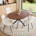 Round Dining Table Set for 4｜42"-54" Extendable Dining Room Table Set｜Wooden Kitchen Table with 4 Chairs｜Mid Century Modern Dinner Table Set with Cross Legs｜Easy Assembly｜Space Saving
