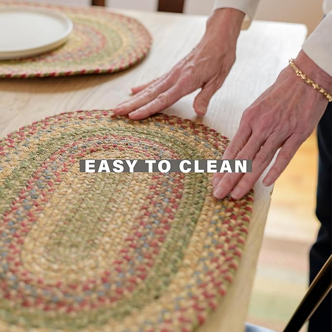Homespice Azalea Jute Woven Coasters 4", Warm Country Primitive Decor, Set of 6, Multicolor - Durable, Absorbs Moisture, Easy to Clean and Protects Furniture