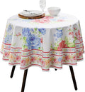 Maison d' Hermine Table Cloth Round Table 100% Cotton 69 Round Inches Tablecloth Reusable Decorative for Dining Room Farmhouse Home Valentines Day Decorations Spring Summer - Vintage Floral