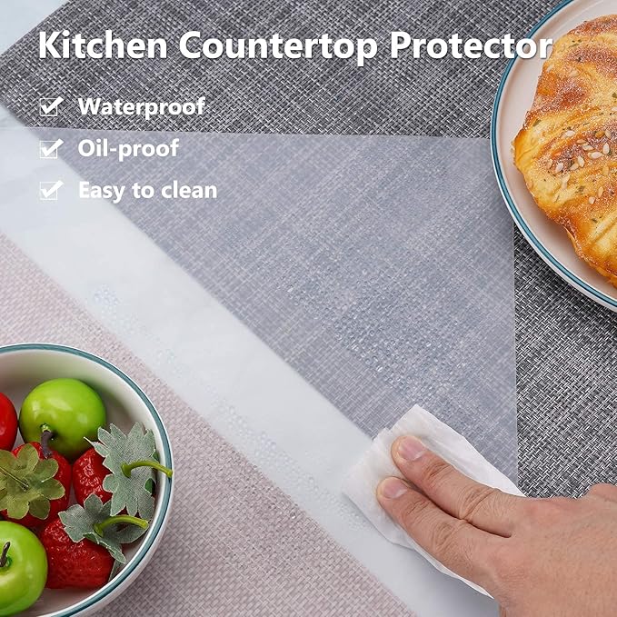 Gartful Extra Large Silicone Mats for Countertop, 28" by 20" Multipurpose Mat, Counter Table Protector, Desk Saver Pad, Placemat Nonstick Nonskid Heat-Resistant Pad, Semitransparent