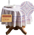 Maison d' Hermine Table Cloth Round Table 100% Cotton 69 Round Inches Tablecloth Reusable Decorative for Dining Room Farmhouse Home Valentines Day Decorations Spring Summer - Mandala
