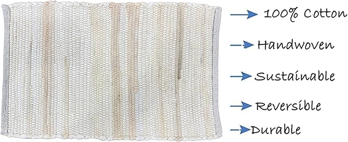 Perilla Home Cotton Placemat - Set of 4 - Table Mats for Kitchen, Dining, Home Decor - Textured Rustic Rectangle Placemats (Beige, 13"x19")