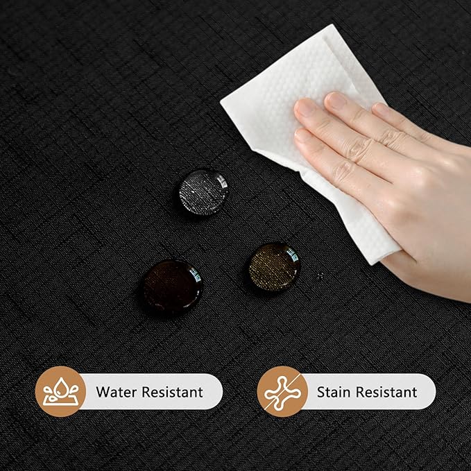 Fabric Black Rectangle Table Cloth Textured Stain Resistant & Wipeable Rectangular Tablecloth Easy Clean for Dining Banquet Party 60 x 120 Inch