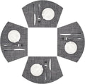 SHACOS Wedge Placemats Set of 4 Woven Vinyl Small Round Table Placemats Wipe Clean Round Table Mats Placement Mat Indoor Outdoor, Dark Gray
