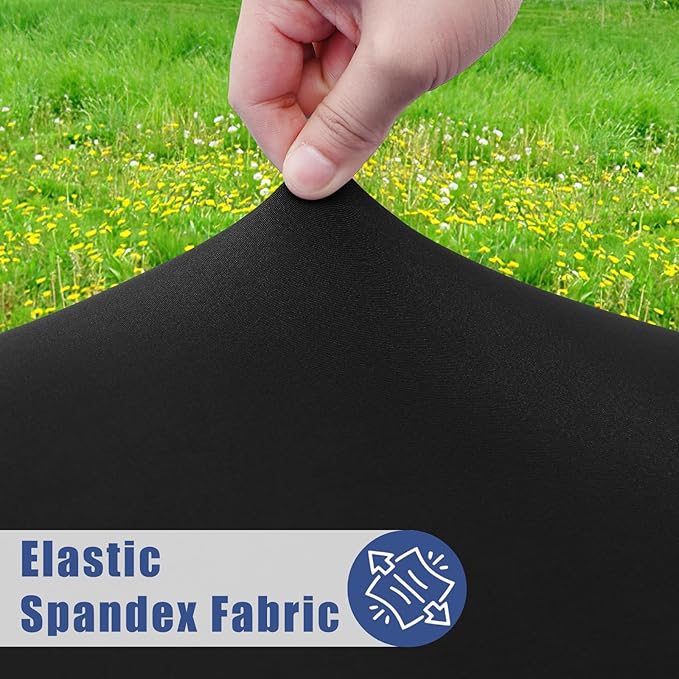 Round Spandex Tablecloth, Elastic Fitted Waterproof Tablecloths for 36"-44" Tables, Stretch Washable Picnic Table Cover for Camping, Dining, Indoor and Outdoor, Black