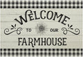Vintage Farmhouse Placemat Set, Rustic Minimal Black White Check Inspirational Quotes Sketch Sunflower Pattern Home Decoration Linen Table Mats for Dining Room Kitchen Party (17x12in) x6P