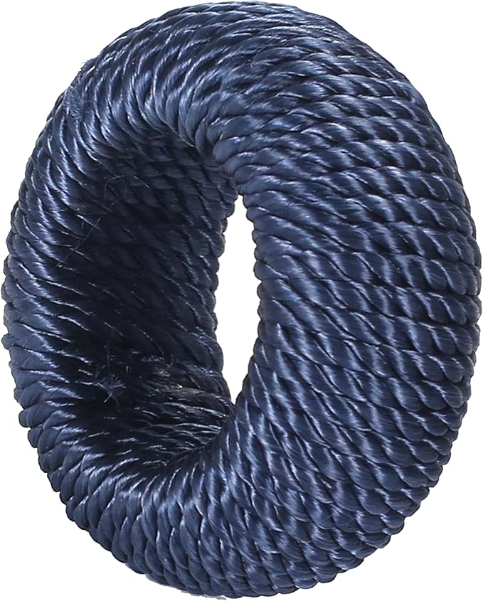 ALPHA Living HOME Woven Farmhouse Napkin Rings Set of 12 - Premium Decorative Napkin Rings Party Table Decor for Chic Tabletop & Dining, French Style, Gifting (Blue)