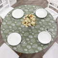 Walrus Round Vinyl Fitted Tablecloth with Flannel Backing Elastic Edge Design Table Cover Waterproof Oil-Proof PVC Table Cloth Stain-Resistant Best for 32"-36" Round