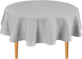Hiasan 60 Inch Round Tablecloth Linen - Wrinkle and Stain Resistant Washable Polyester Fabric Table Cloth for Patio Dining Room Kitchen Party, Light Grey