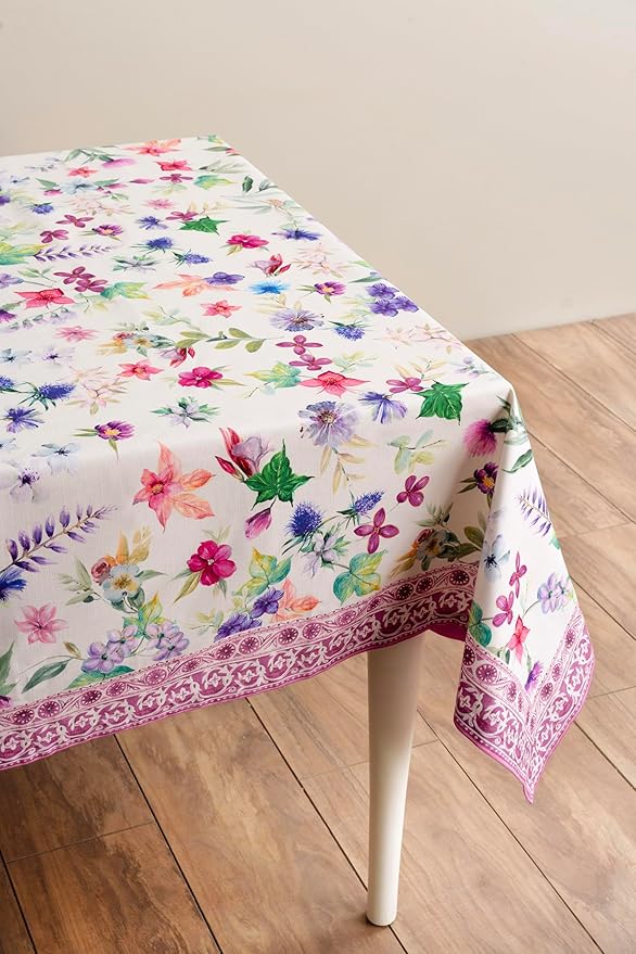 Maison d' Hermine Table Cloth Rectangle Table 100% Cotton 70 x 108 Inches Tablecloth Reusable Decorative for Dining Room Farmhouse Home Valentines Day Decorations Spring Summer - Chardon