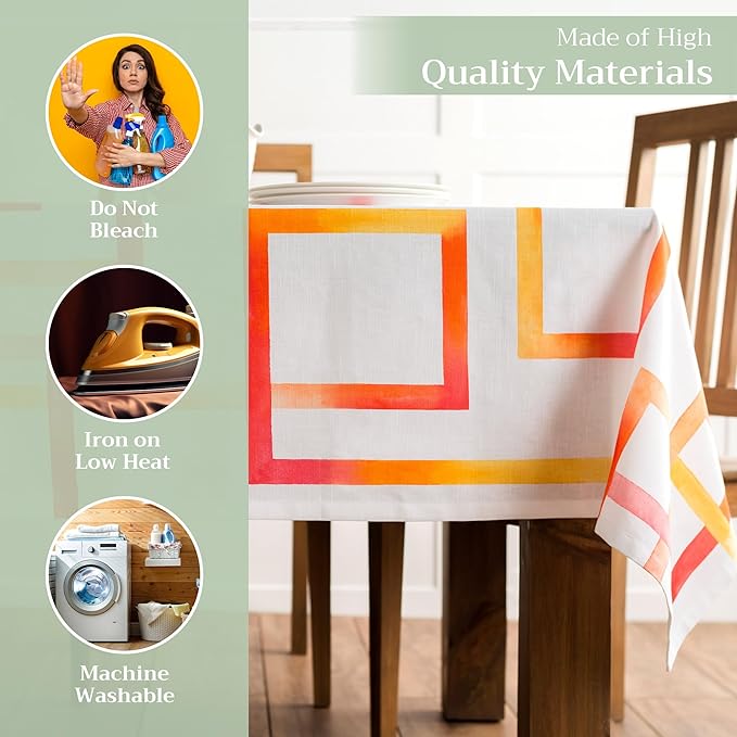 Maison d' Hermine Table Cloth Rectangle Table 100% Cotton 60 x 120 Inches Tablecloth Reusable Decorative for Dining Room Farmhouse Home Valentines Day Decorations Spring Summer - Summer Maze