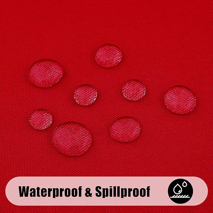 Smiry Rectangle Table Cloth, Waterproof Anti-Scratch Polyester Tablecloth, Decorative Washable Fabric Table Cover for Dining, Buffet, Parties and Outdoor, 60x140, Red