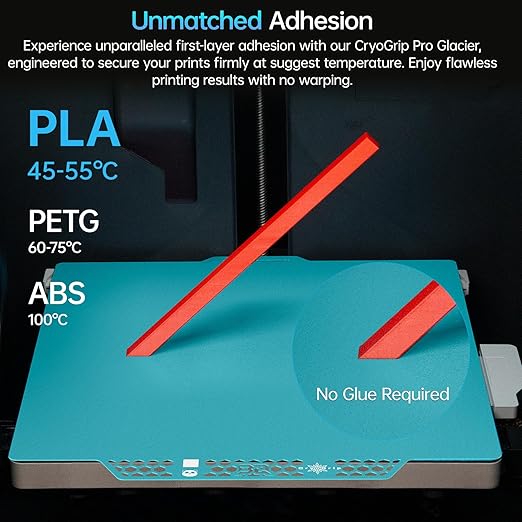 BIQU CryoGrip Pro Glacier 257x257mm Panda Build Plate for Bambu-Lab P1S/P1P/P2S/X1C/X1E/A1 3D Printer Double Sided Upgrade Build Plate Removable Surface Platform