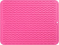 Silicone Dish Drying Mat for Multiple Usage,Easy clean,Eco-friendly,Heat-resistant Silicone Mat for Kitchen Counter or Sink,Refrigerator or drawer liner Rose L 16 inches x 12 inches