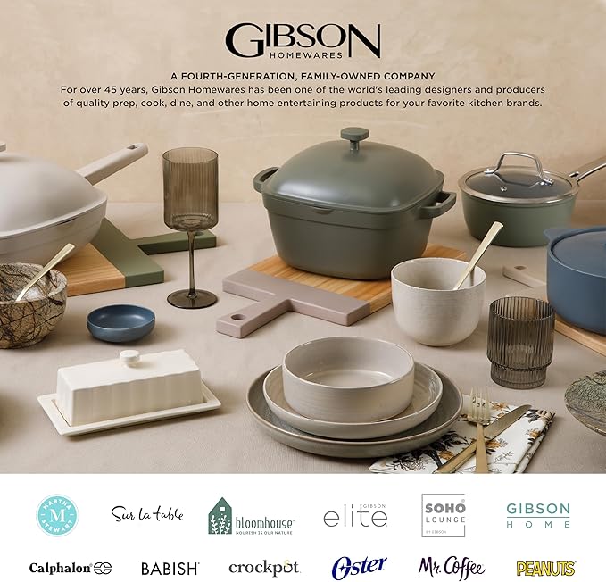 Gibson Home Bethel 18 Piece Plates and Bowls Ceramic Stoneware Organic Shape Dinnerware Set (Service for 6) - Matte White