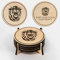 LazerEdge Fort Hays Tigers Wooden Coaster Set - Maple Wood - Officially Licensed Product - 4-Pack