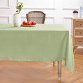 Solino Home Linen Tablecloth 60 x 120 Inch - 100% Pure Linen Chambray Olive Table Cloth for Rectangle Tables - Athena, Machine Washable Tablecloth for Spring, St Patricks Day