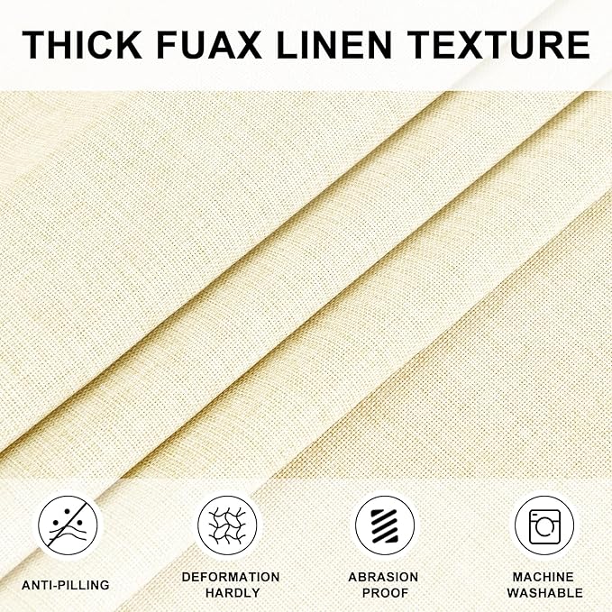 Hiasan Linen Tablecloth 40 Inch Round - Wrinkle and Stain Resistant Washable Polyester Fabric Table Cloth for Dining Room Kitchen Party, Champagne