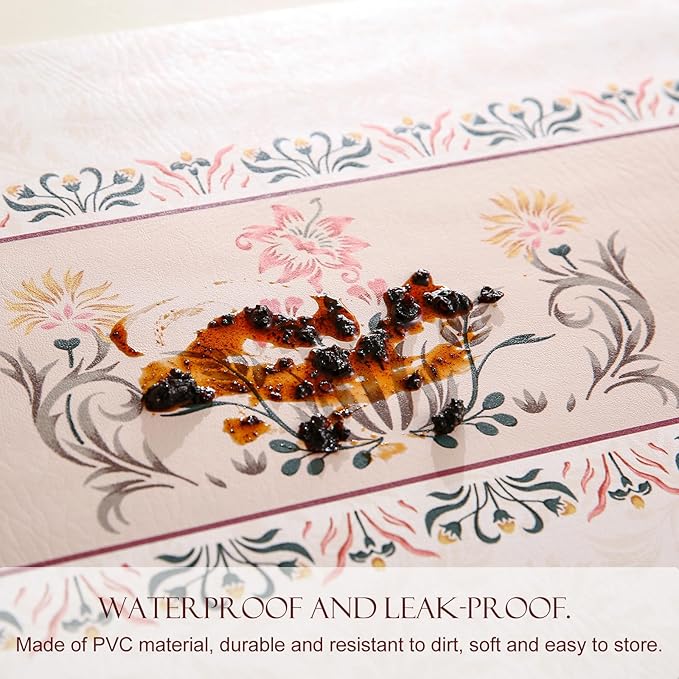 ISAENNE French Country Floral PVC Placemats Set of 6,Rectangular Minimalist Placemat, Waterproof and Heat-Resistant Place Mats, Decoration for Kitchen,Dining, Parties, Holiday,12"*17"