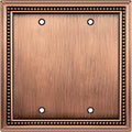 Henne Bery Sunken Pearls Heavy Duty Decorative Wall Plate Switch Plate Outlet Cover (Double Blank, Antique Copper)