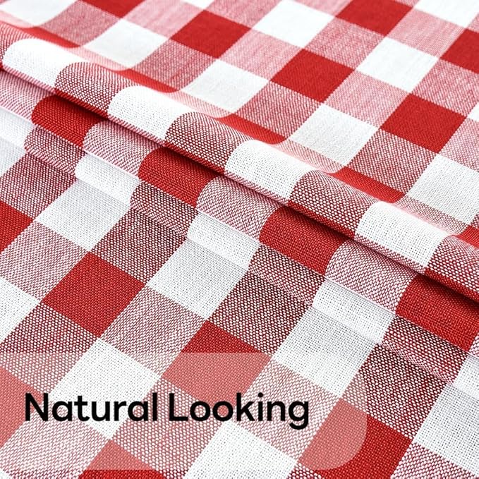 Gingham Table Cloth for Square Tables red Checkered Plaid Tablecloth Heavy Duty Cotton Blend Washable & Wrinkle Table Cover for Outdoor Kitchen Dining Picnic Camping (60x60 Inch)
