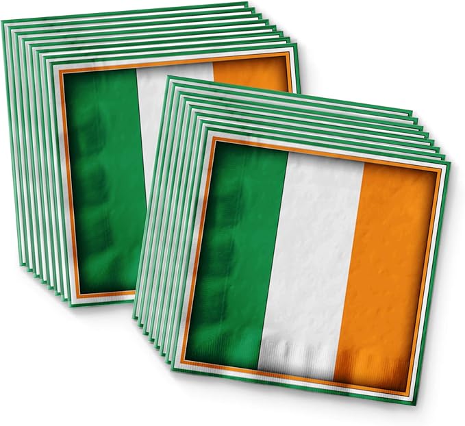 Irish Flag Ireland Birthday Party Supplies Set Plates Napkins Cups Tableware Kit for 16