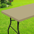 Smiry Rectangle Picnic Table Cloth, Waterproof Elastic Fitted Tablecloths for 5 Foot Tables, Washable Polyester Table Cover for Camping, Indoor and Outdoor (Taupe, 30"x60")
