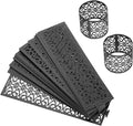 uxcell 100Pcs Napkin Rings Laser Cut Foil Paper, Napkin Holder Hollow Napkin Bands for Weddings Party Serviette Table Decoration Restaurant (Black, 5.3 x 1.6)