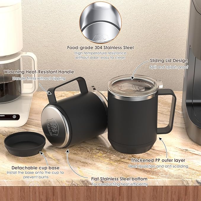 Coffee Mug Warmer & Mug Set for Desk, Smart Coffee Cup Warmer with 16oz Heated Mug, Coffee Heater with Auto Shut Off for Office/Home, Birthday/Valentine's Day/Coffee Gifts for Men & Women, Black